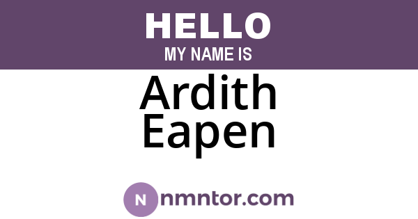 Ardith Eapen