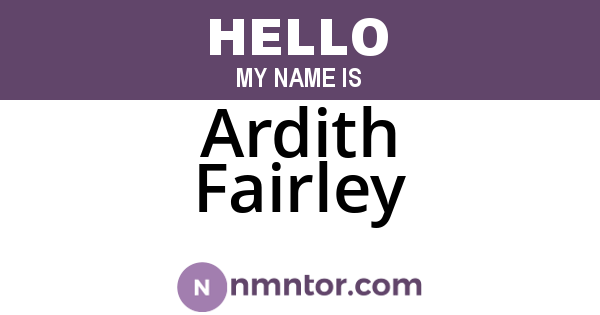 Ardith Fairley