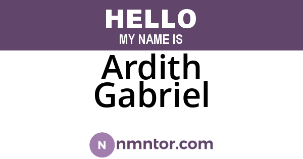 Ardith Gabriel