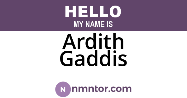 Ardith Gaddis