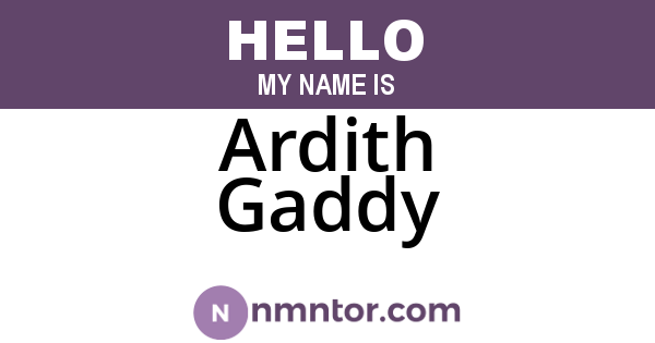 Ardith Gaddy
