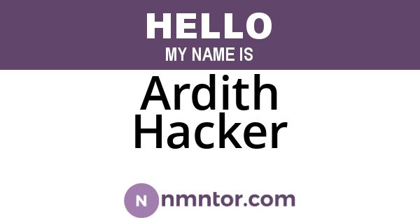 Ardith Hacker