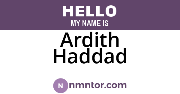 Ardith Haddad