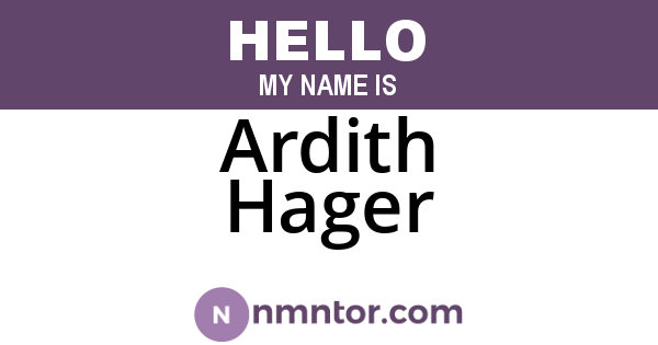 Ardith Hager