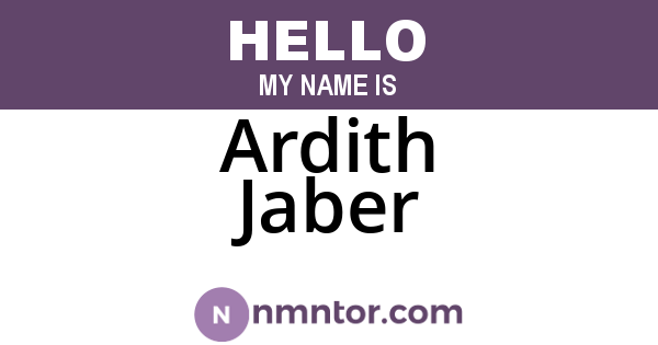 Ardith Jaber