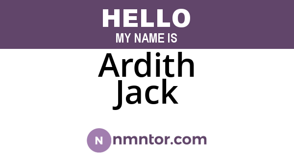 Ardith Jack