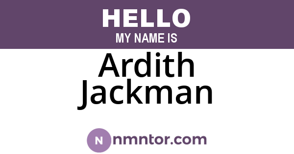 Ardith Jackman