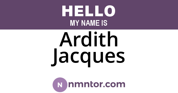 Ardith Jacques
