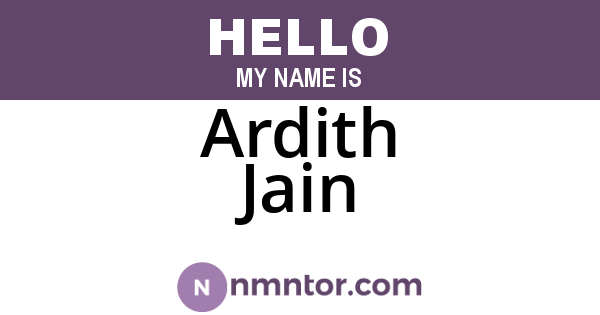 Ardith Jain