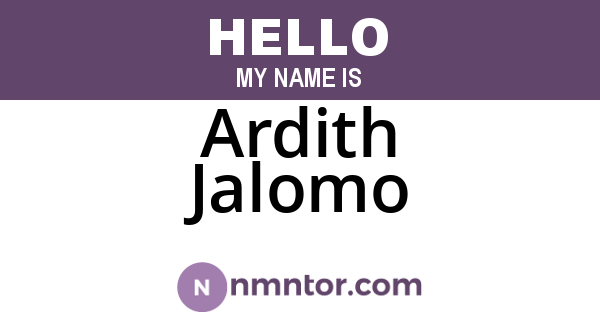 Ardith Jalomo