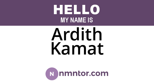 Ardith Kamat