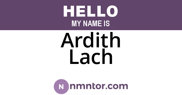 Ardith Lach