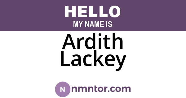 Ardith Lackey