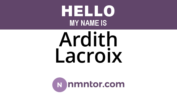 Ardith Lacroix