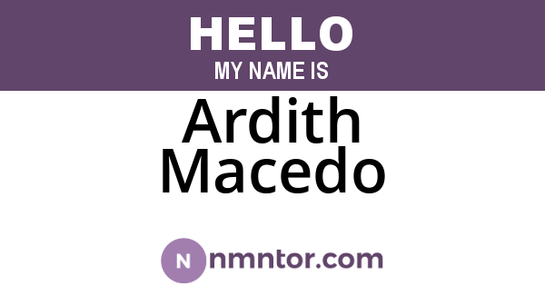 Ardith Macedo