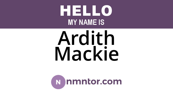 Ardith Mackie