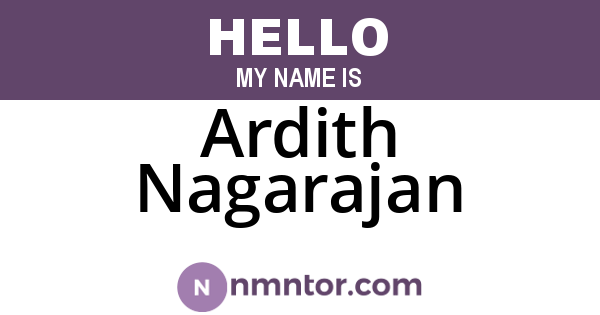 Ardith Nagarajan