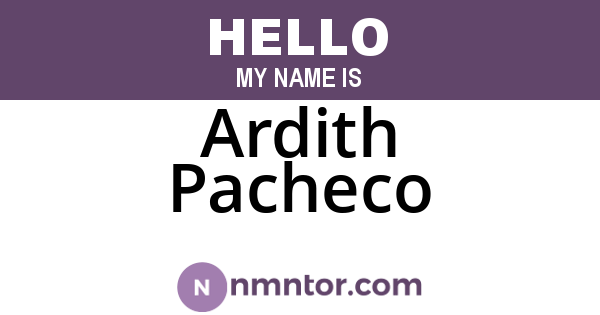 Ardith Pacheco