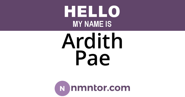 Ardith Pae