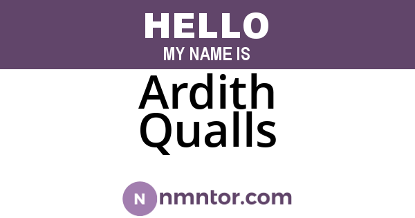 Ardith Qualls