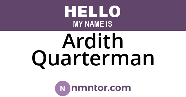 Ardith Quarterman