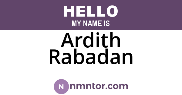 Ardith Rabadan
