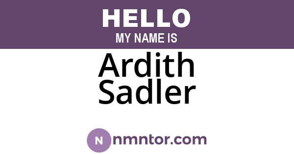 Ardith Sadler