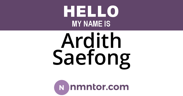 Ardith Saefong