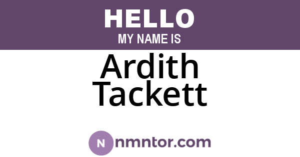 Ardith Tackett
