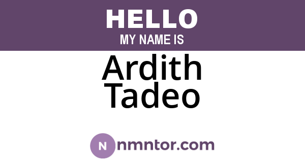 Ardith Tadeo