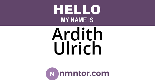 Ardith Ulrich