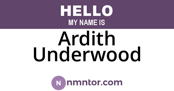 Ardith Underwood