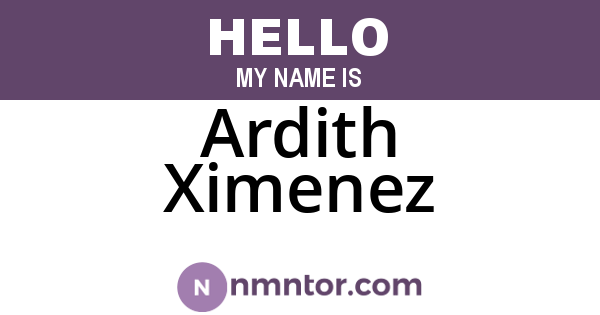 Ardith Ximenez