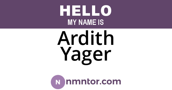 Ardith Yager