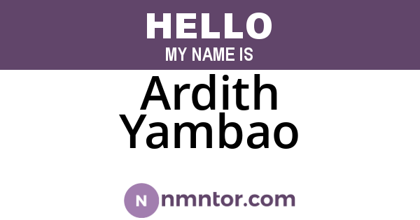 Ardith Yambao
