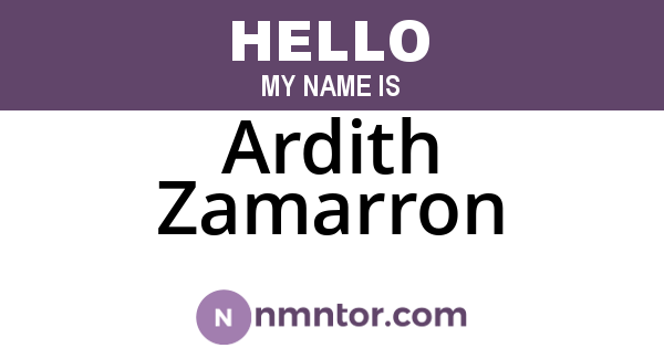 Ardith Zamarron