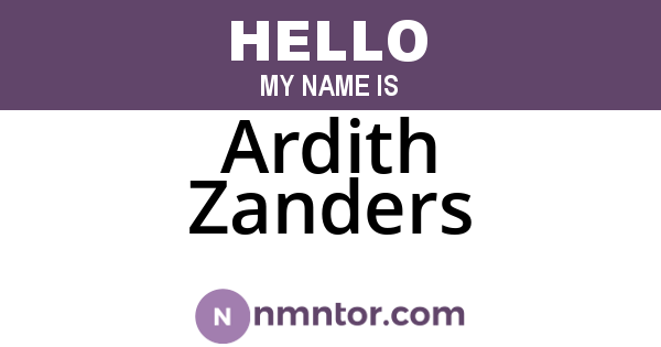 Ardith Zanders