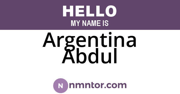 Argentina Abdul