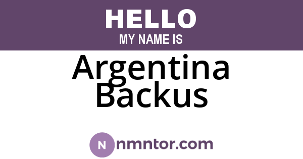 Argentina Backus