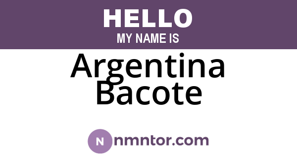 Argentina Bacote