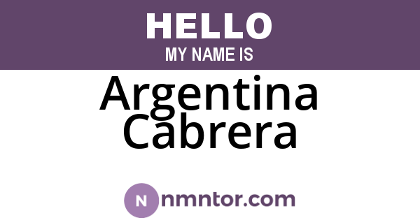 Argentina Cabrera