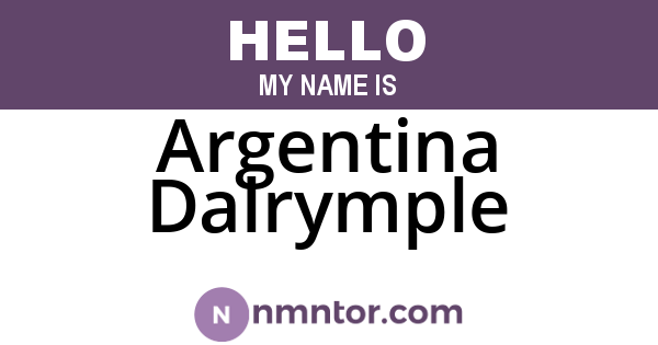 Argentina Dalrymple