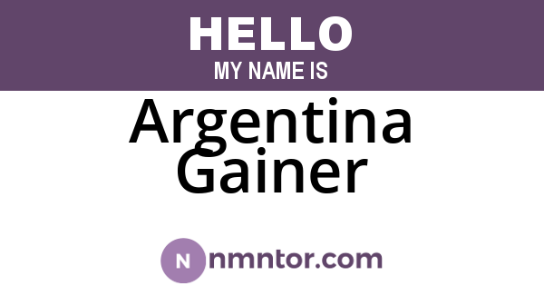 Argentina Gainer