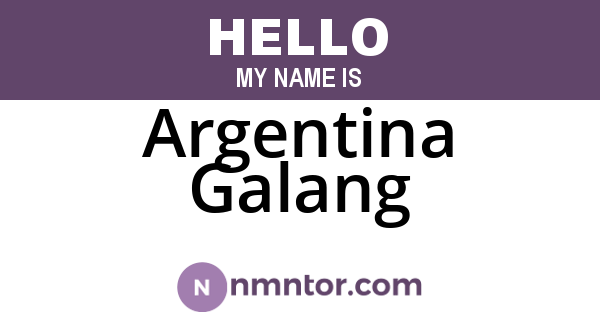 Argentina Galang