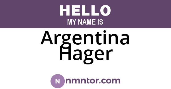 Argentina Hager