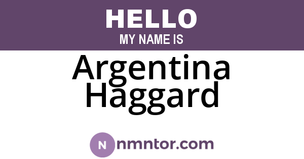 Argentina Haggard