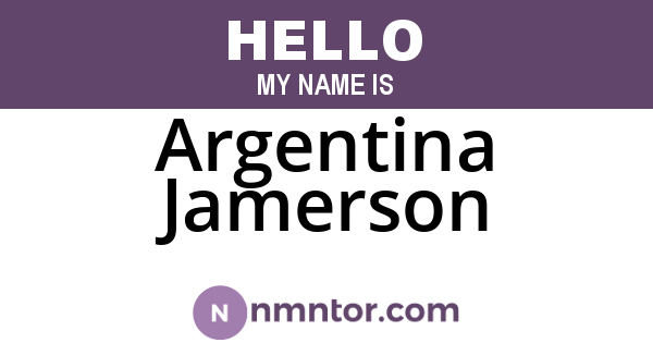 Argentina Jamerson