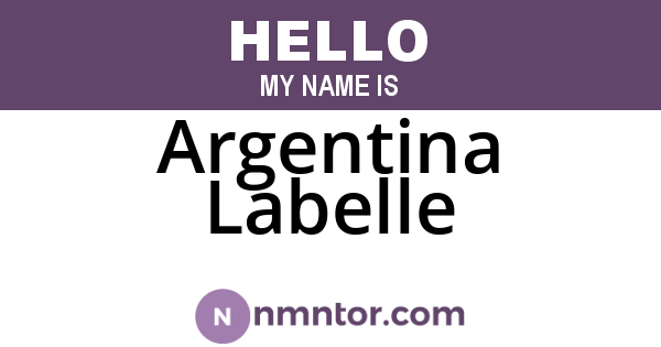 Argentina Labelle