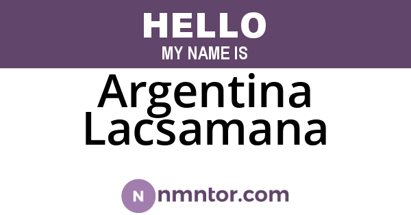Argentina Lacsamana