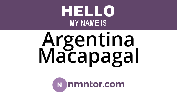 Argentina Macapagal